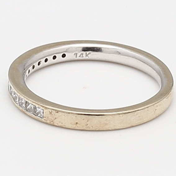 0.20 Carat Princess Cut Diamond 14K White Gold Wedding Band Ring - Elegant Bridal Jewelry for Engagement, Anniversary & Special Occasions