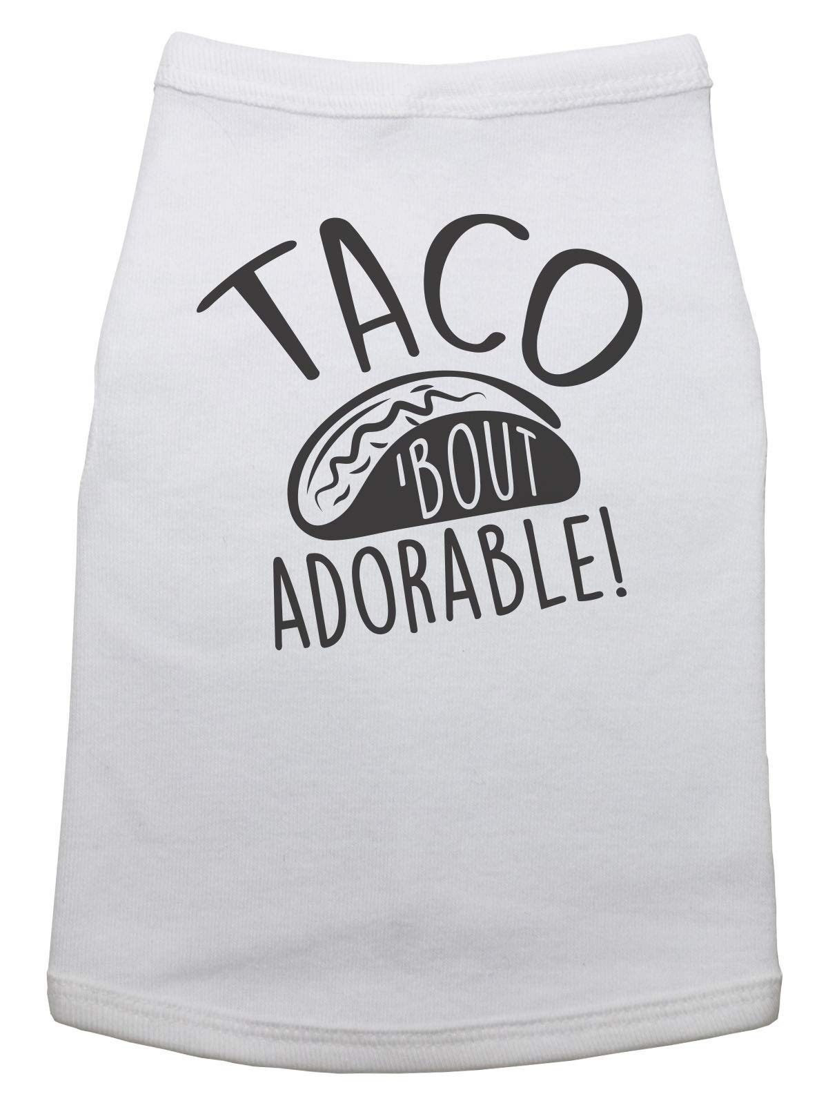 Trendy Cute Dog Shirt with Taco Design - Adorable Puppy Outfit for Baby Announcements (Large, White) - Perfect for Pet Parties & Instagram Photos