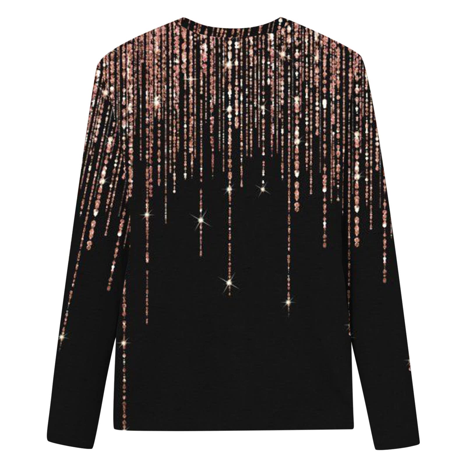 SHOPESSA Women's Christmas T-Shirt - 3/4 Sleeve Crew Neck Holiday Shirt with Xmas Tree Print - Festive Winter Party Outfit for Christmas Gatherings, Office Celebrations & Family Photos