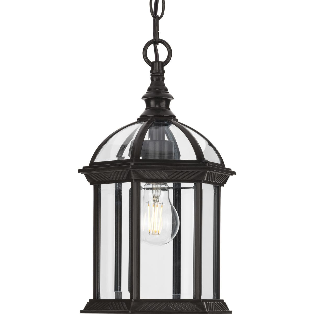 Dillard Collection Clear Glass Outdoor Hanging Light Fixture - Waterproof Porch Ceiling Pendant for Patio, Garden, Deck & Backyard Lighting