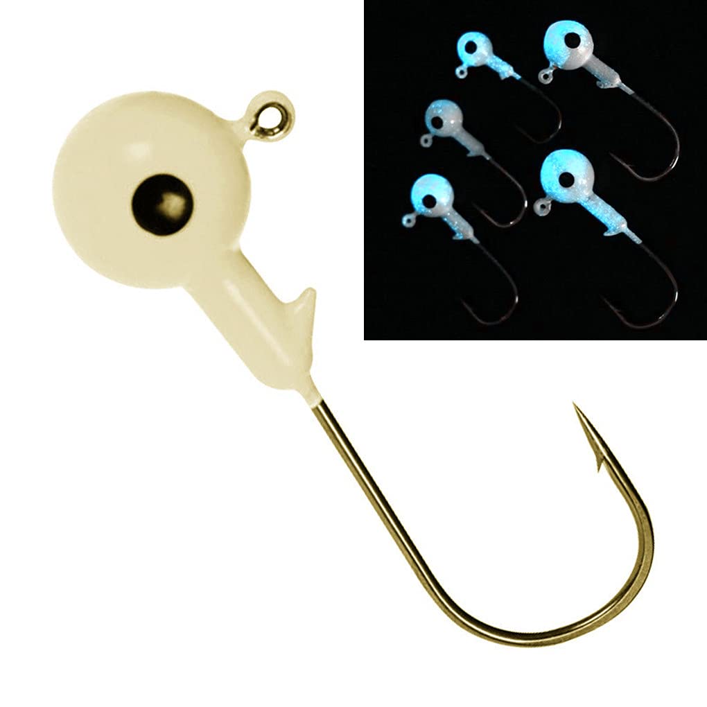 Toasis Round Jig Heads for Ice Fishing - 10-Pack Tungsten Weighted Lure Hooks Set with Sharp Barbed Hooks - Perfect for Walleye, Perch and Trout Ice Fishing in Winter