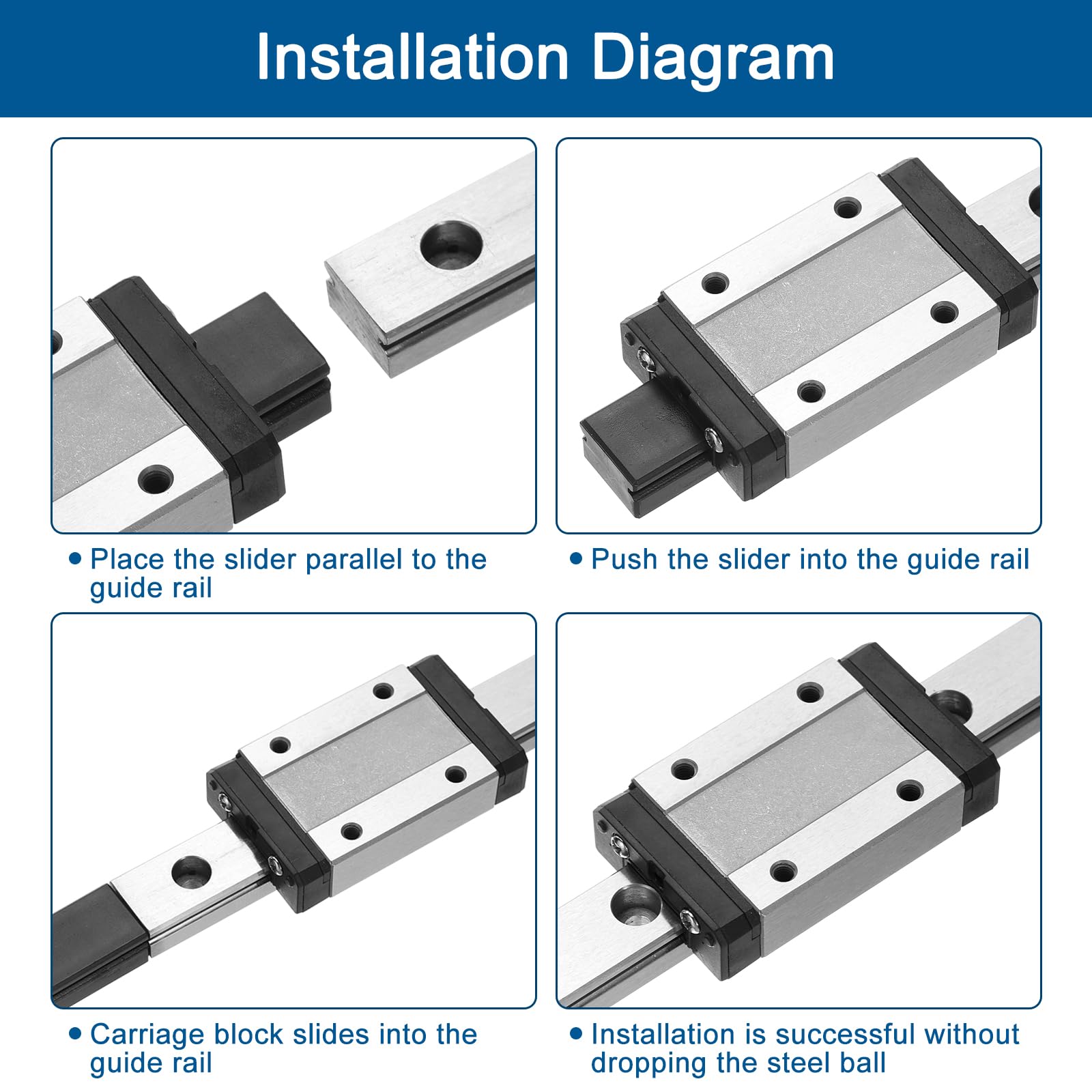 MGN9 300mm Linear Rail Guide with MGN9H Sliding Block & MGN12 Mini Guide for DIY 3D Printer CNC Machine - Silver | Precision Motion for 3D Printing, Laser Cutting, Woodworking & Robotics Projects