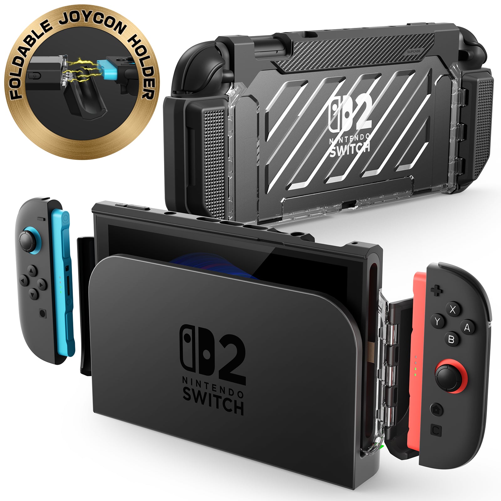 Nintendo Switch 2 Unicorn Beetle PRO Protective Gaming Case - Shockproof Cover for Nintendo Switch 2 Console - Perfect for Travel, Gaming Parties & Outdoor Adventures (Black)