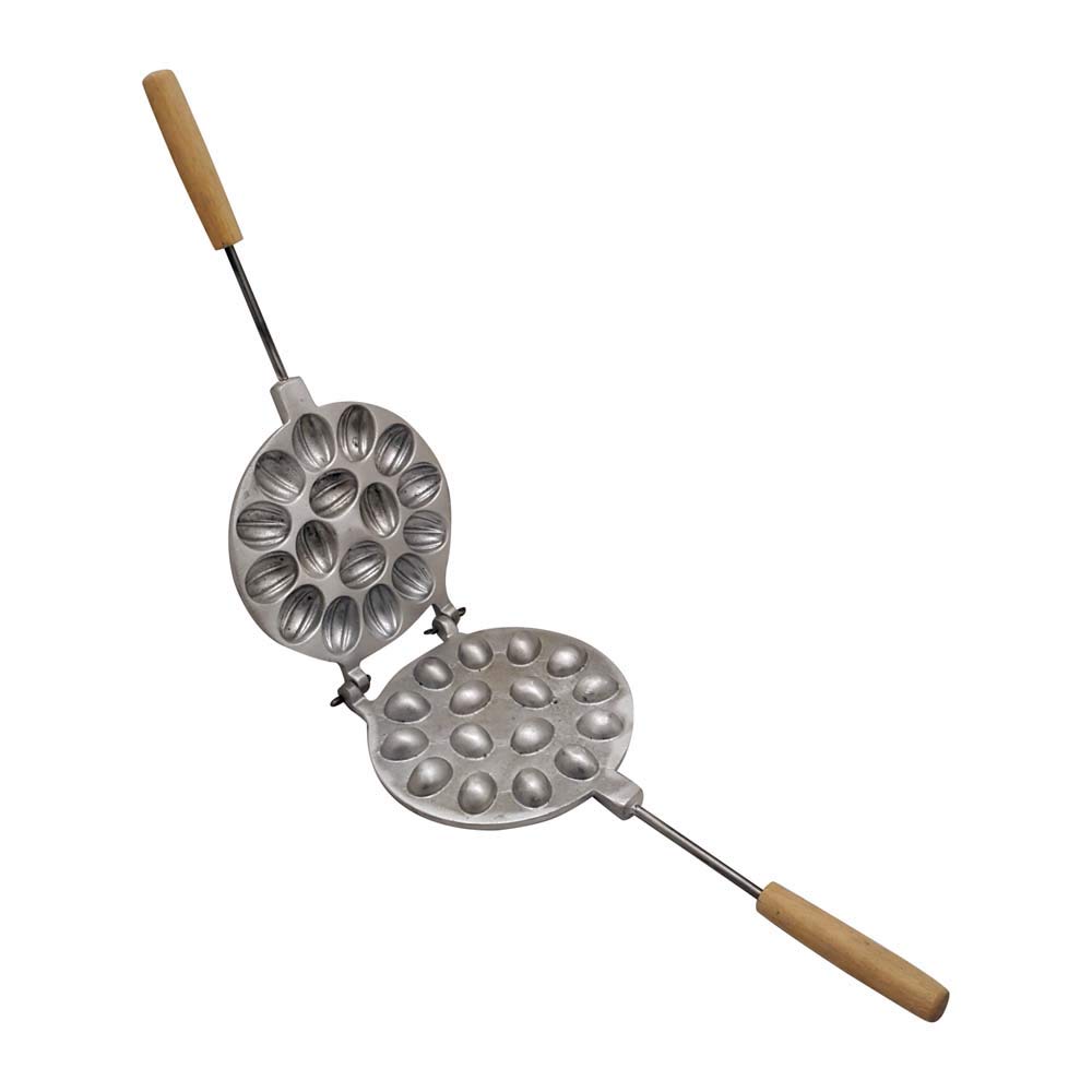 Russian Walnut Cookie Mold (Oreshek Maker) - 16 Nut Cavity Soviet-Style Pastry Press with Bonus Russian Recipe Book - Perfect for Traditional Baking, Holiday Treats & Cultural Dessert Making