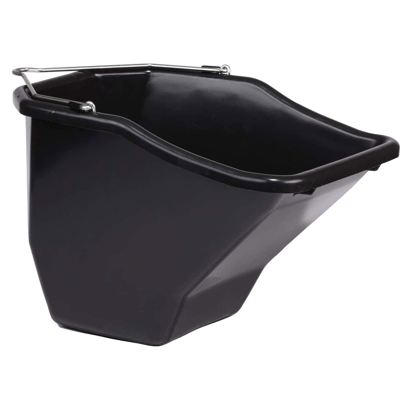 Little Giant 20 Quart Heavy-Duty Plastic Livestock Feed Bucket - Angled Design for Animal Comfort - 4 Pack Black - Perfect for Farm, Ranch & Pet Feeding Stations
