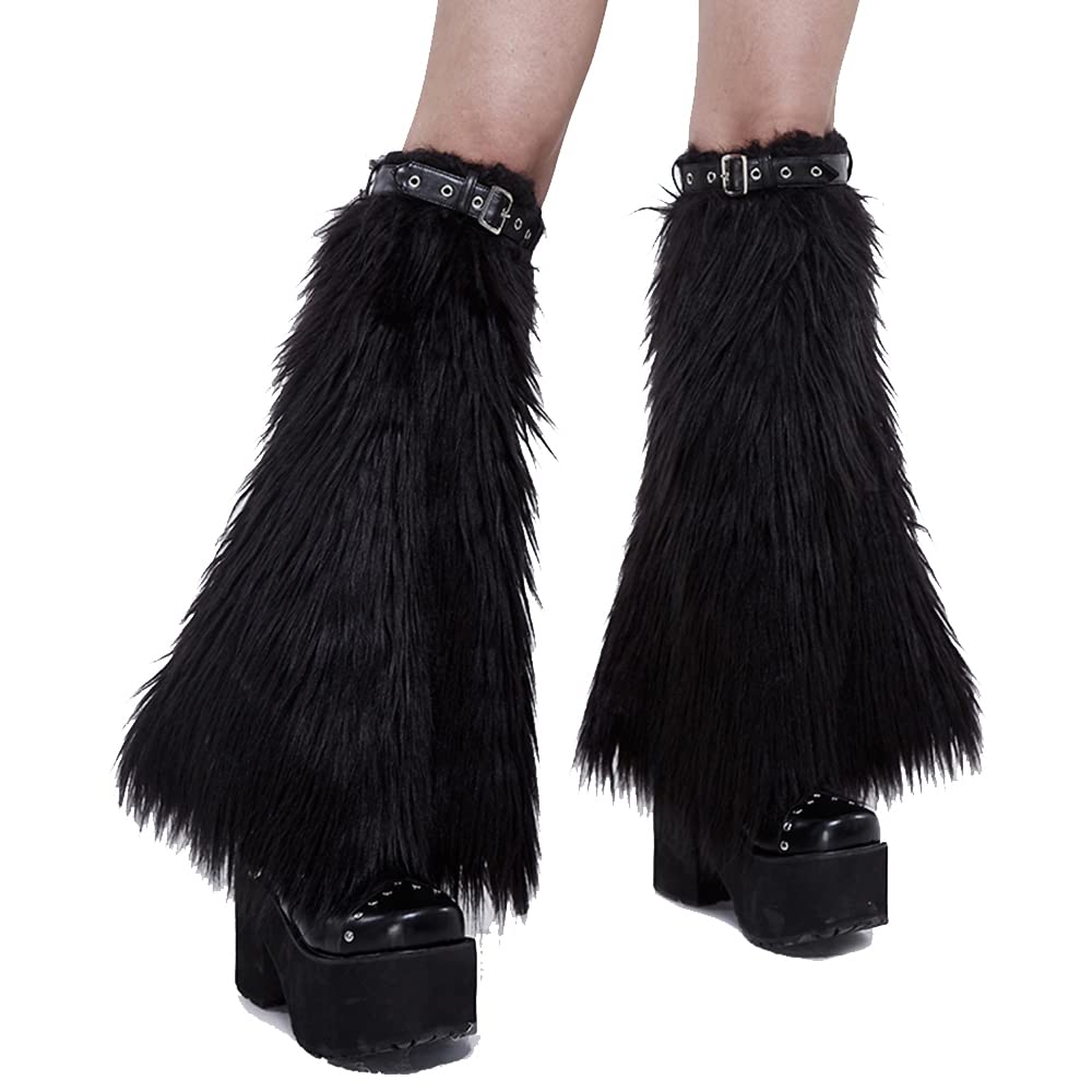 Women's Punk Style Long Wool Tops with Leg Warmers - Gothic Winter Fashion for Concerts, Parties & Streetwear