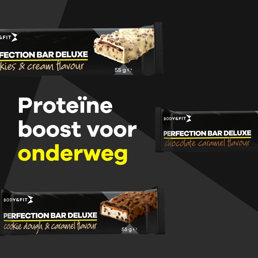 Body & Fit Perfection Bar Deluxe - Peanut Caramel Protein Bar | High Protein Snack for Muscle Recovery & Weight Management | Perfect for Gym, Workouts & On-the-Go Nutrition