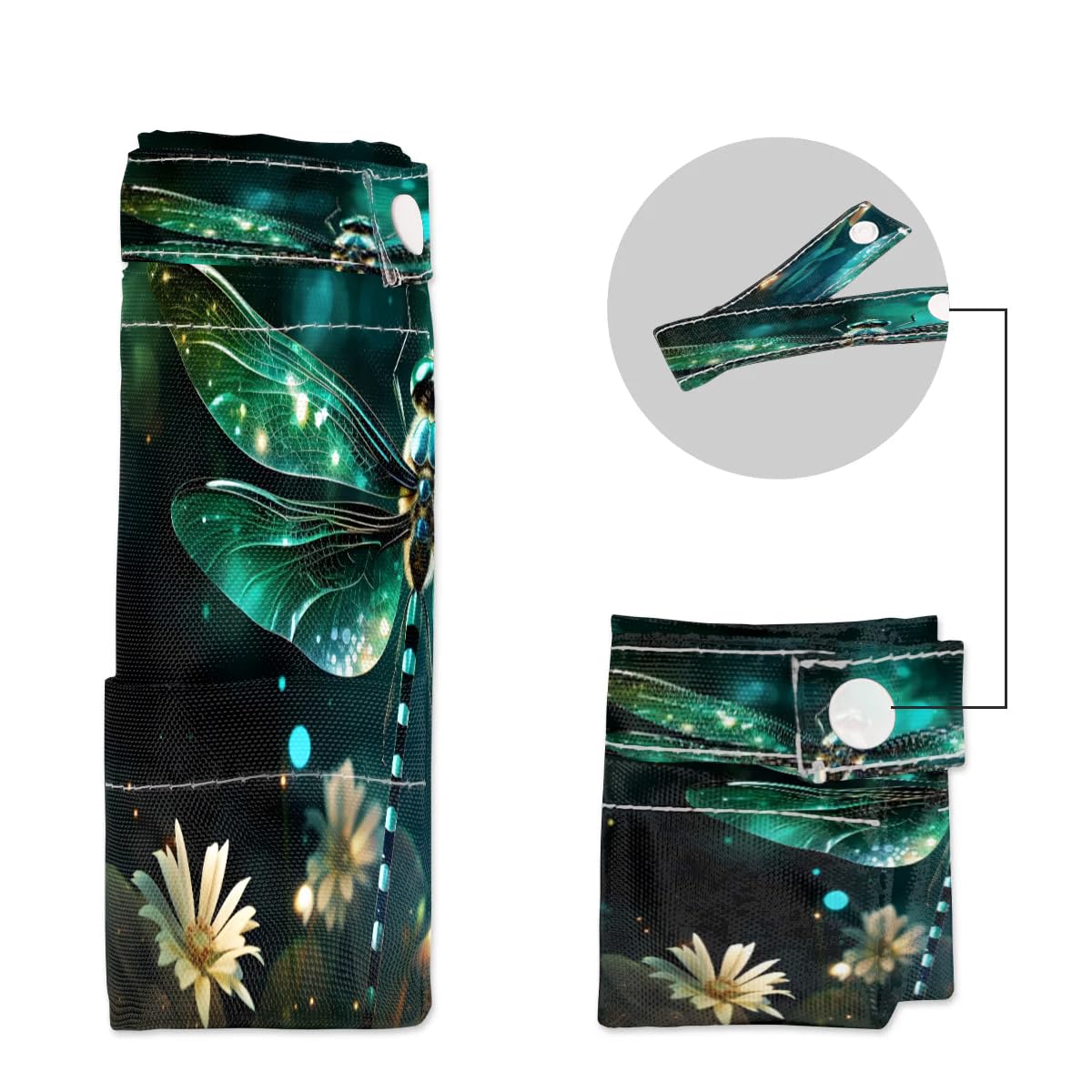 **2-Pack Dragonfly Daisy Wet Dry Bags - Waterproof Travel Laundry & Swimsuit Storage Bags - Reusable Cloth Diaper & Bathing Suit Organizer for Beach, Yoga, Gym, Pool, and Baby Care**    *(Use Cases: Perfect for storing wet swimsuits after the pool, organizing gym clothes, keeping baby essentials dry, and travel laundry storage.)*