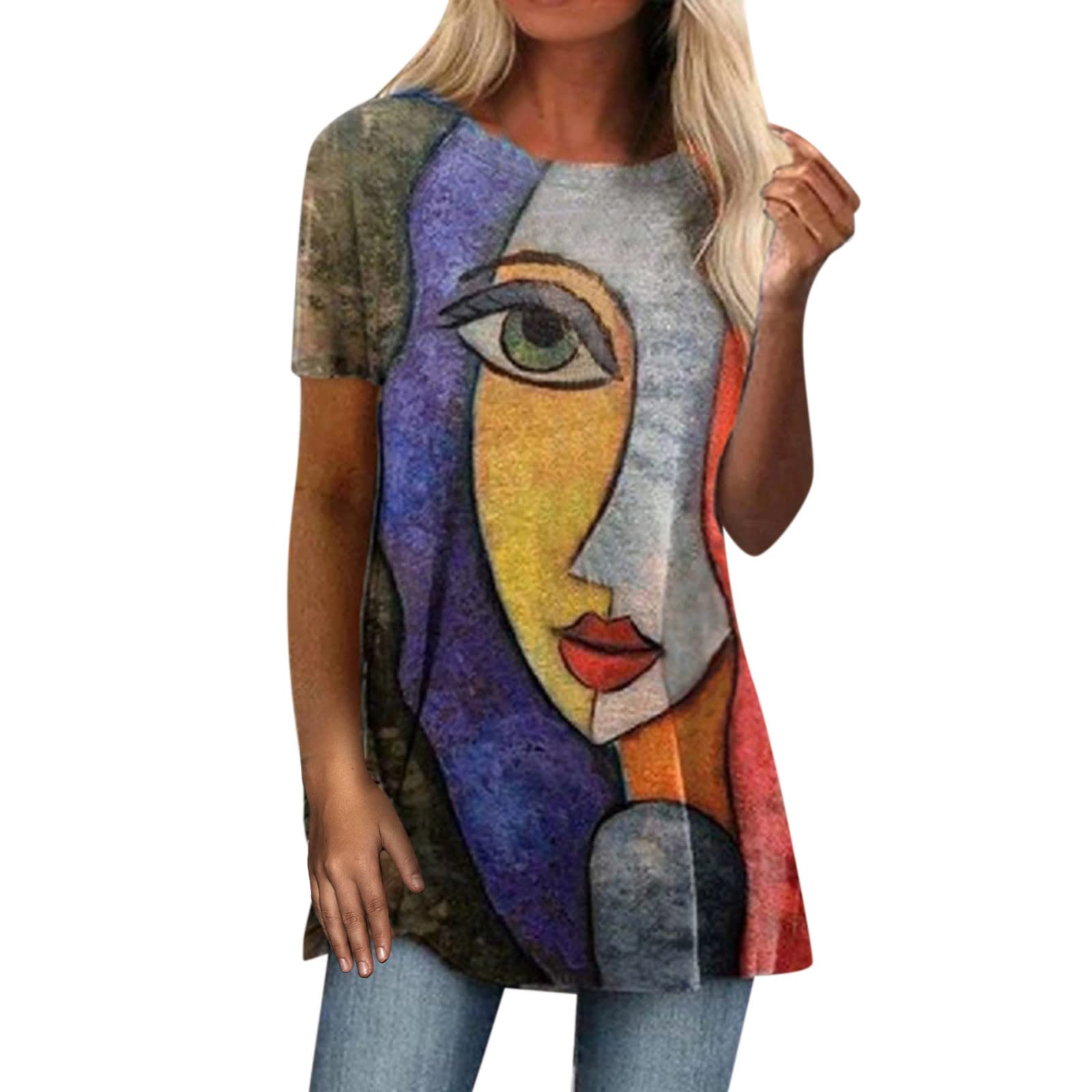 Women's Casual Printed Short Sleeve T-Shirt - Summer Fashion Loose Fit Top | Perfect for Beach Outings, Weekend Wear & Casual Office Looks