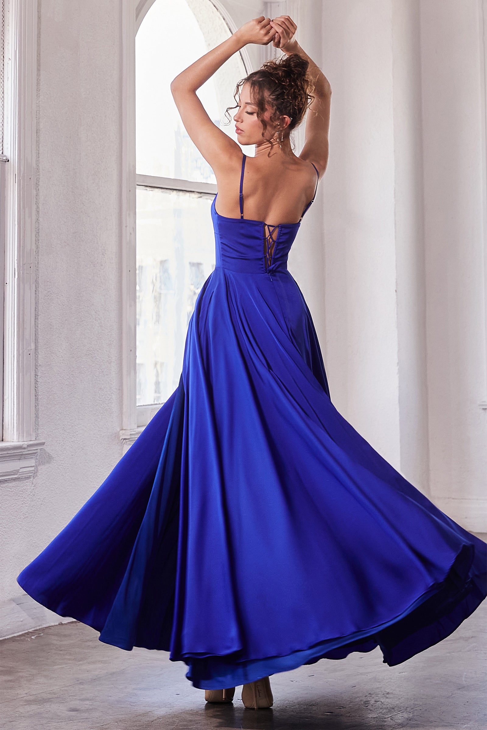 Elegant Justine Satin A-Line Gown - Formal Evening Dress for Prom, Wedding & Special Occasions