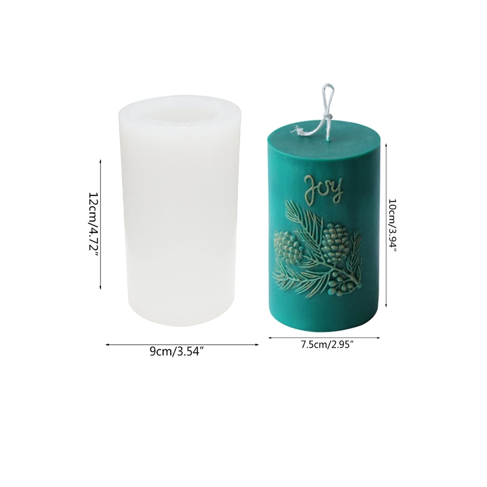 3D Cylinder Pine Cone Candle Mold - Silicone Soap Mould for DIY Soy Wax Beeswax Candles, Handmade Craft Supplies - Perfect for Holiday Decor, Wedding Centerpieces & Home Fragrance Gifts