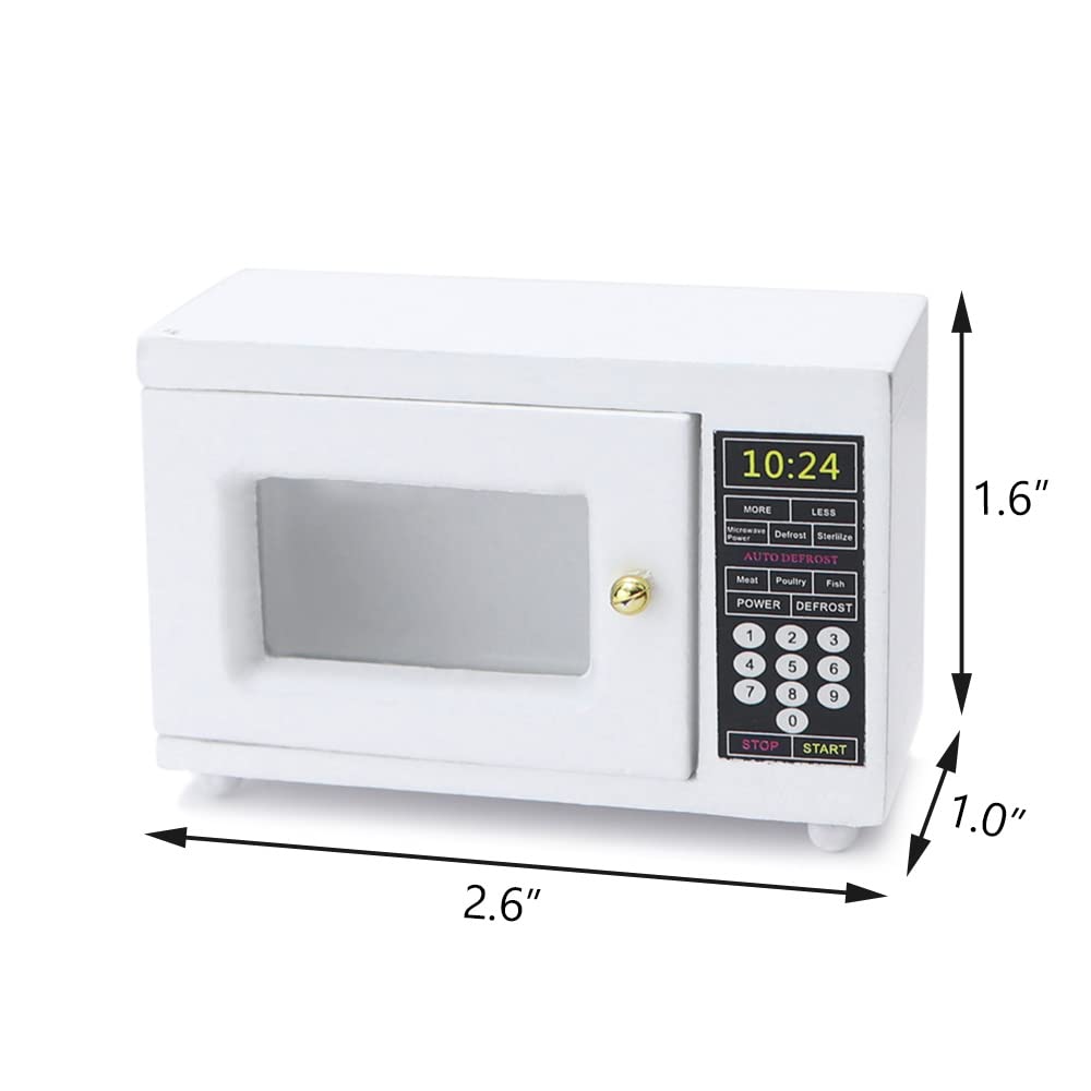 1:12 Scale Miniature Microwave Oven - High Simulation Dollhouse Kitchen Accessories, Mini Furniture & Appliances for Realistic House Decoration (White) | Perfect for Dollhouse Displays, Miniature Collections & DIY Craft Projects