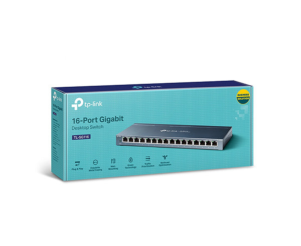 16 Port Gigabit Ethernet Switch for Home & Office - High-Speed Network Hub for Gaming, Streaming & Business Use