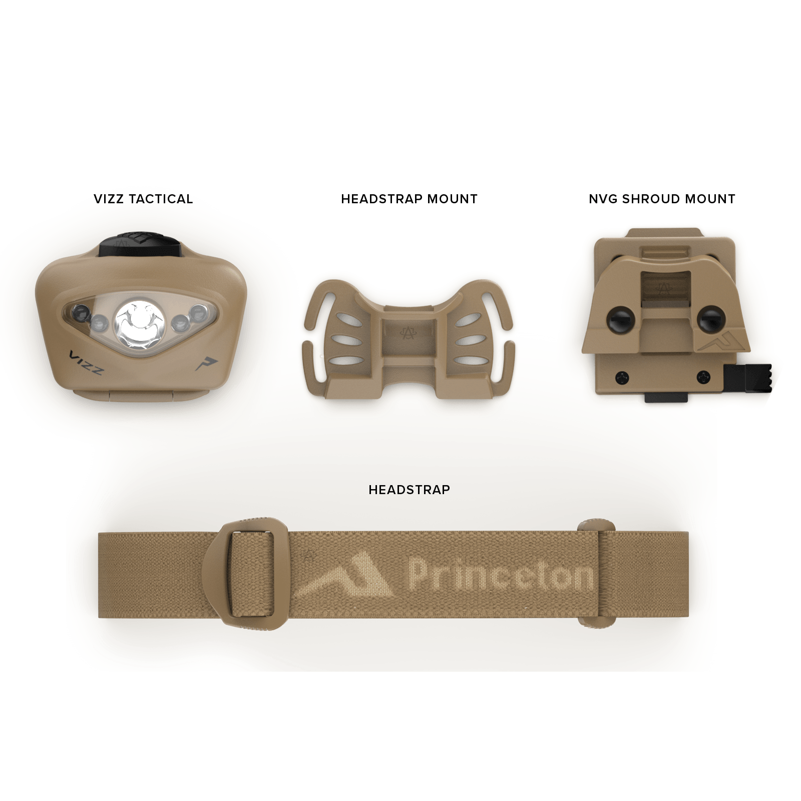Princeton Tec Vizz Tactical MPLS Headlamp - 550 Lumens LED Headlight for Camping, Hiking & Outdoor Adventures | Waterproof & Durable | Made in USA