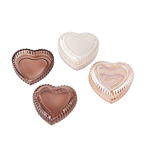 Heart-Shaped Crystal Glass Jewelry Box with Lid - Elegant Embossed Storage for Jewelry, Candy & Keepsakes - Perfect for Gifts, Wedding Favors & Home Decor