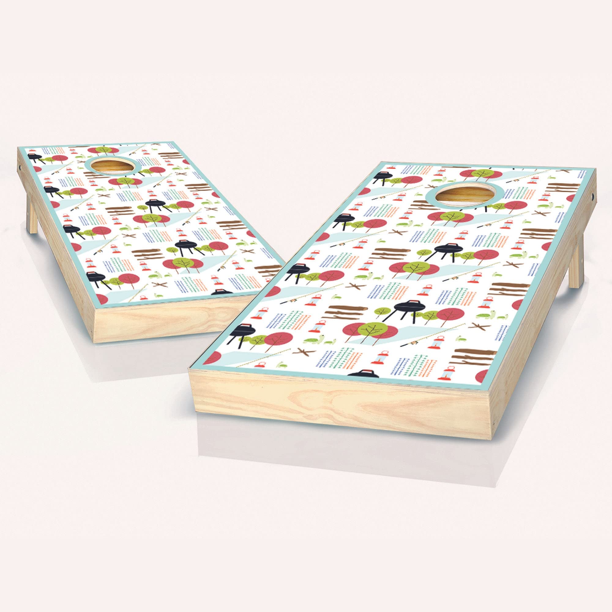 Premium Cornhole Game Set - 2 Regulation-Sized Boards & 8 All-Weather Bean Bags - Perfect for Backyard Parties, Tailgating, BBQs & Outdoor Family Fun - Skip's Garage Casual Outdoor Collection