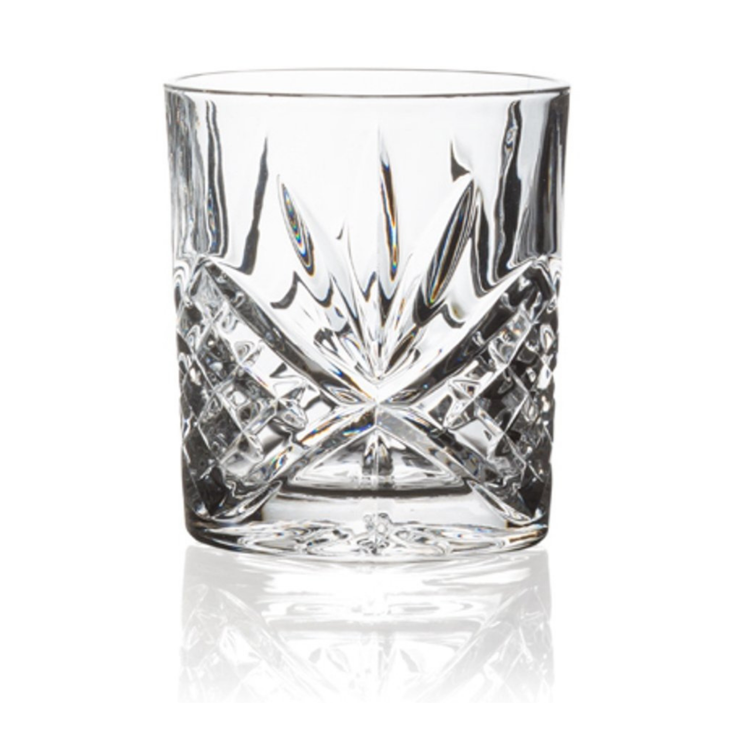 Premium Ashford Cut Crystal Whisky Glasses Set of 4 - Elegant Scotch & Bourbon Drinking Glasses for Gifts, Home Bar & Dinner Parties