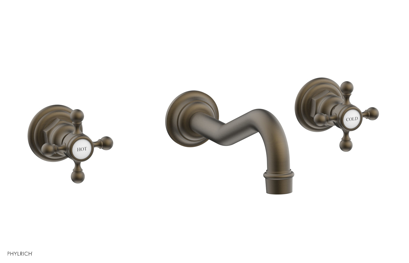 HENRI Wall-Mounted Lavatory Faucet Set with Cross Handles - 161 11 - Perfect for Bathroom Sink, Powder Room, and Guest Bath Installation