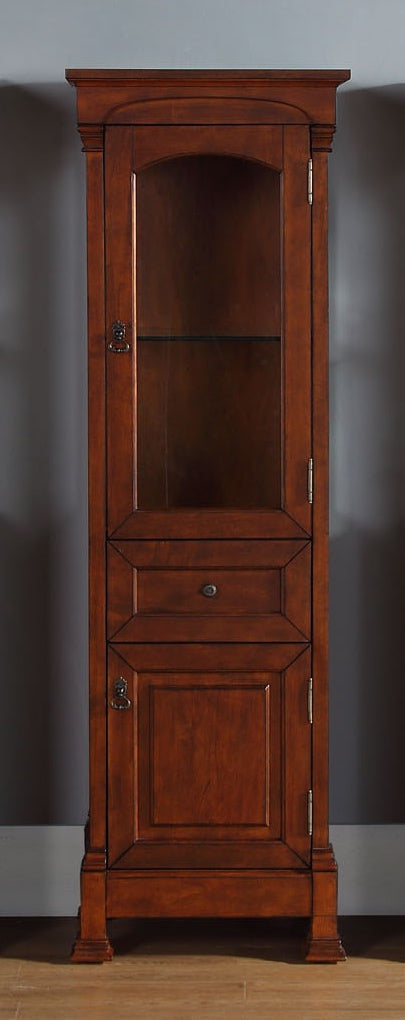 Brookfield Linen Cabinet in Warm Cherry Finish - Stylish Storage for Bathroom Towels, Bedding & Home Organization