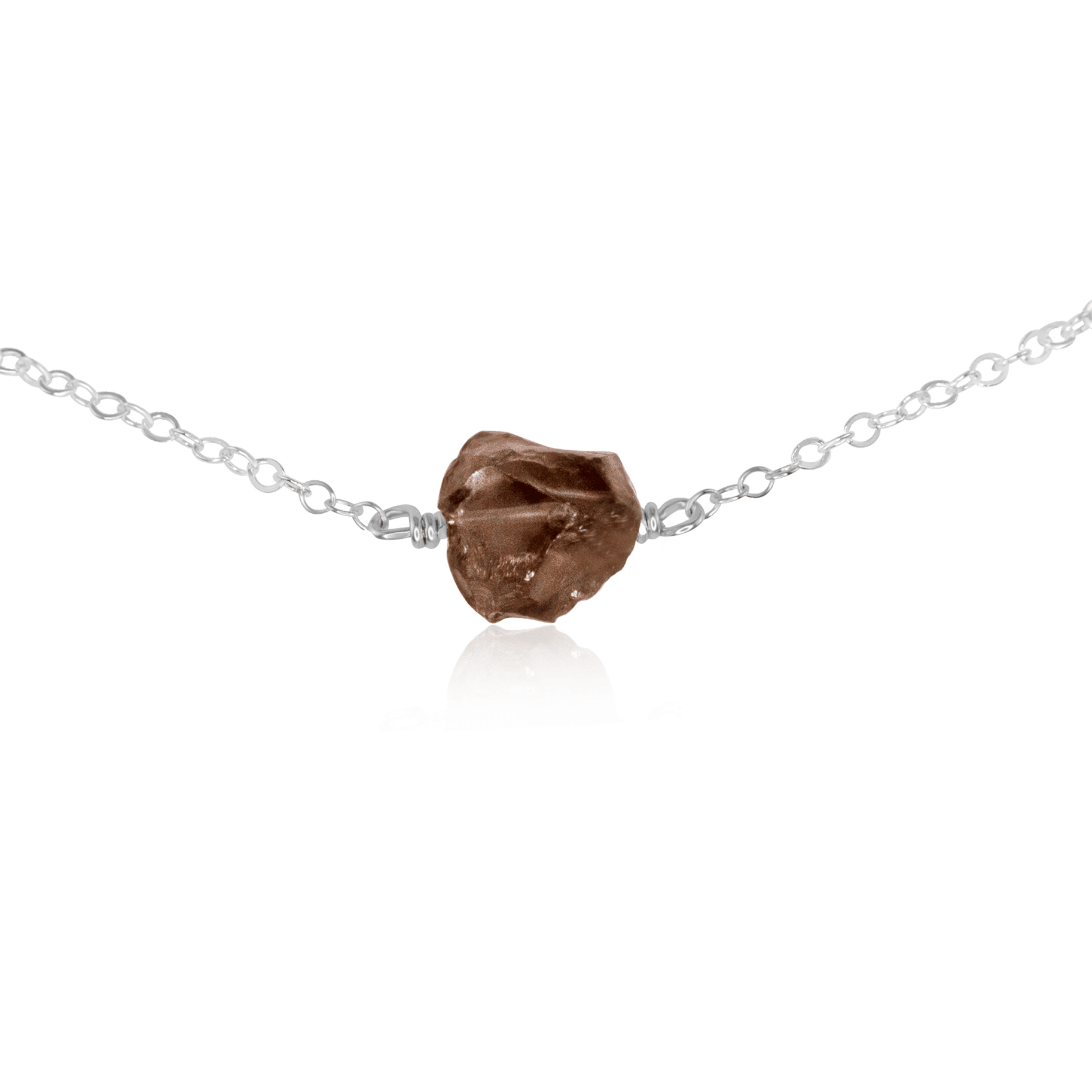 Natural Raw Smoky Quartz Crystal Nugget Choker Necklace - Handmade Bohemian Jewelry for Women, Spiritual Healing & Everyday Fashion