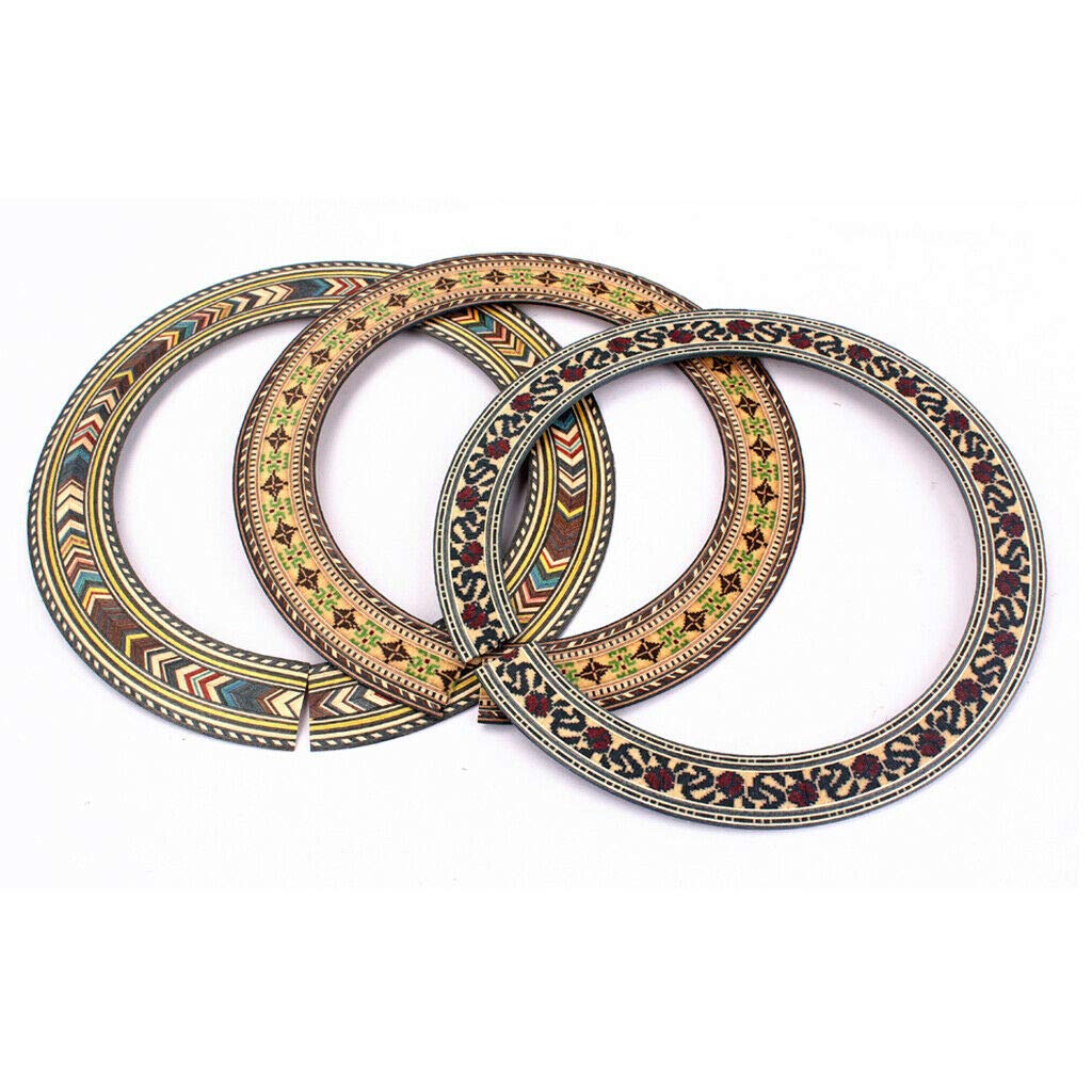 3Pc Classical Guitar Wood Inlaid Soundhole Rosette - Premium Acoustic Guitar Parts for Repair & Customization | Perfect for DIY Guitar Upgrades & Luthier Projects