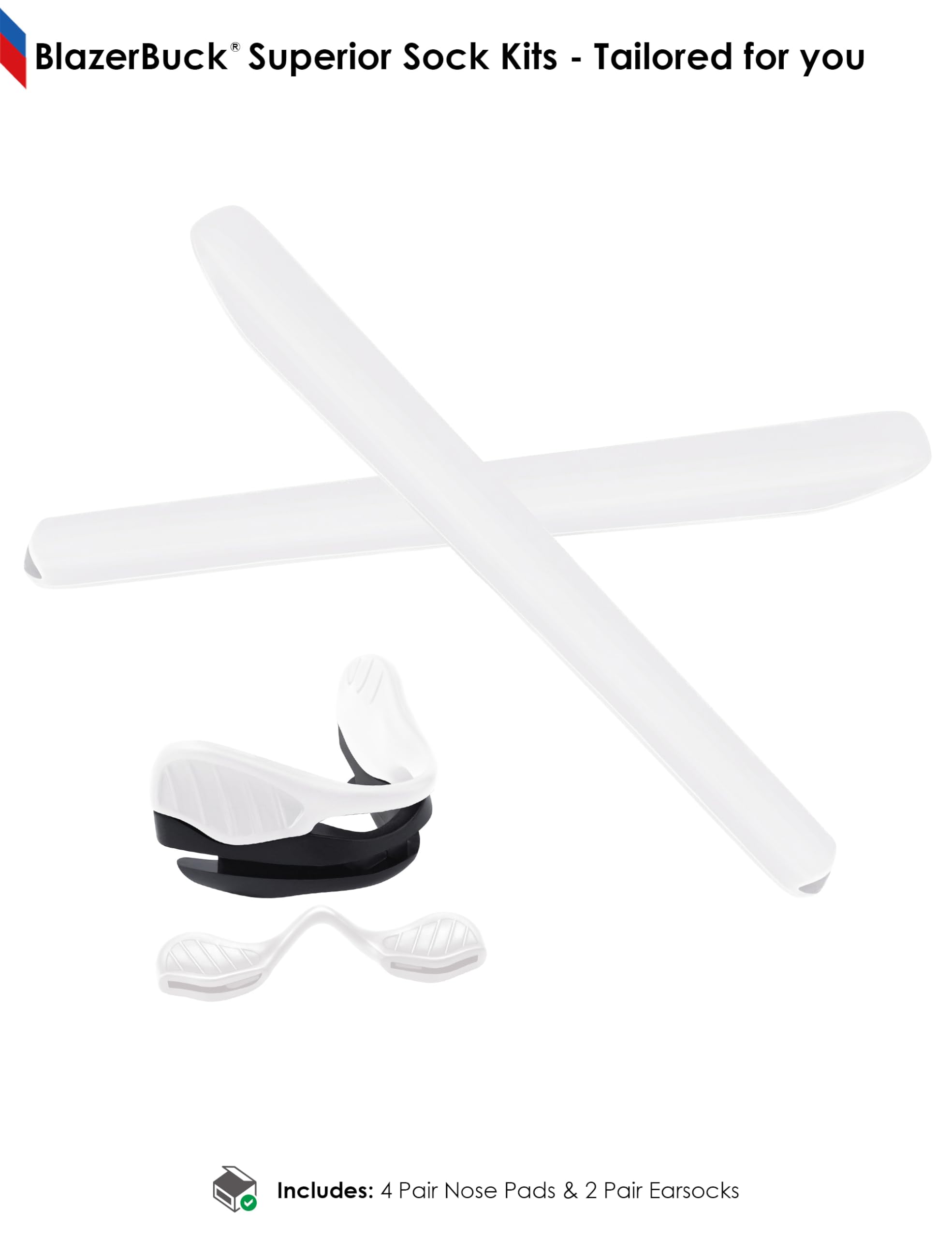 BLAZERBUCK Replacement Sock Kits for Oakley EV Zero Sunglasses - Earsocks & Nosepieces Set - Perfect for Sports, Running, Cycling & Outdoor Activities