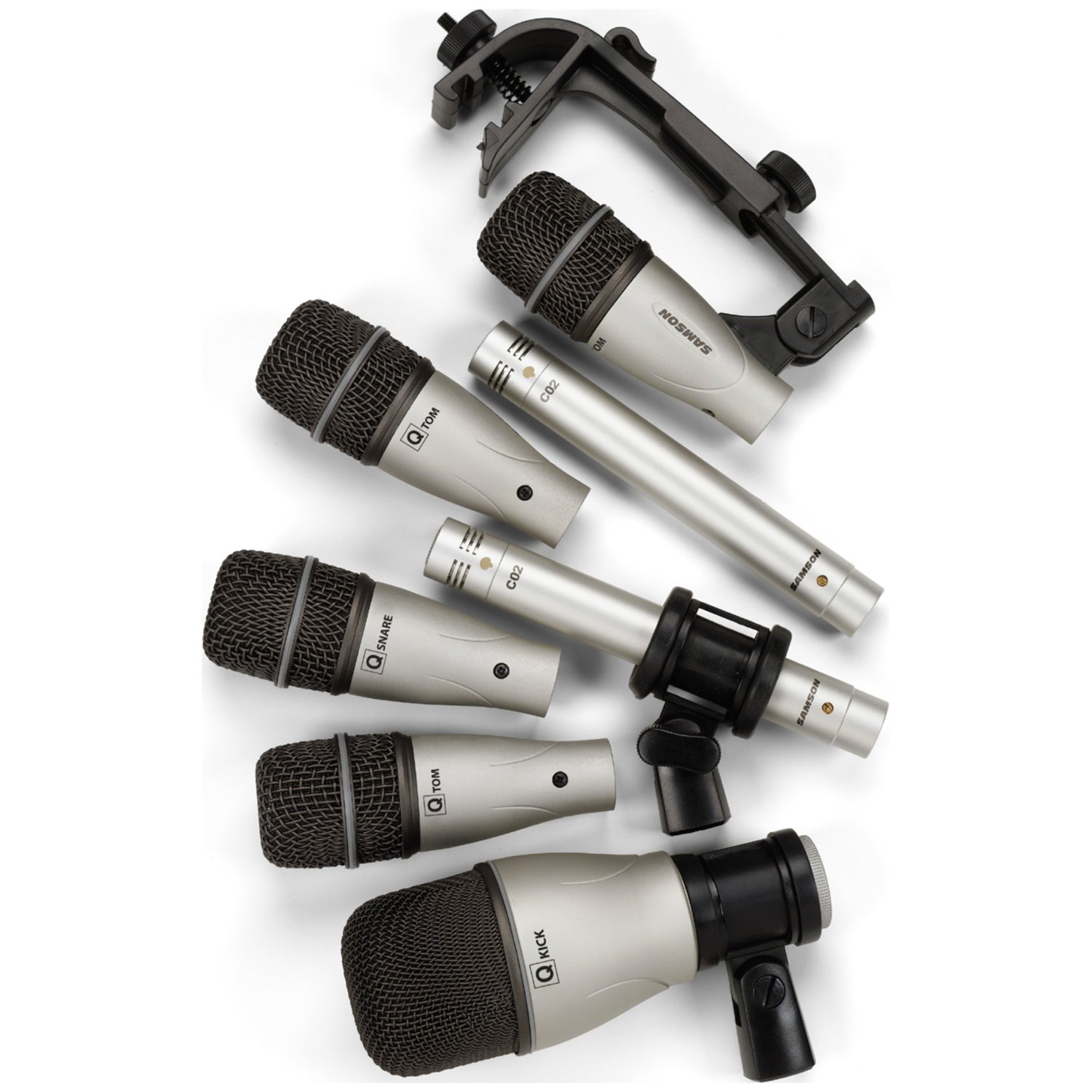 Samson 7-Piece Drum Microphone Kit - Professional Drum Mic Set for Live Performances & Studio Recording - Perfect for Drummers, Bands, and Music Producers