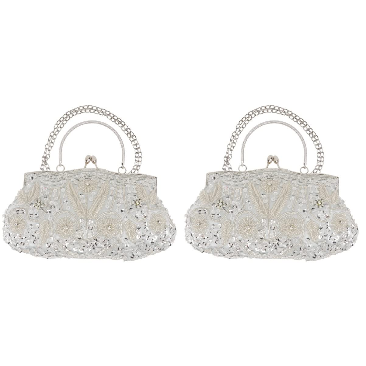 VALICLUD Vintage Women's Wallet & Purse Set - Handmade Pearl Embellished Clutch Bag for Banquet, Party, Dinner - Elegant Evening Handbag for Women (Perfect for Weddings, Galas & Special Occasions)