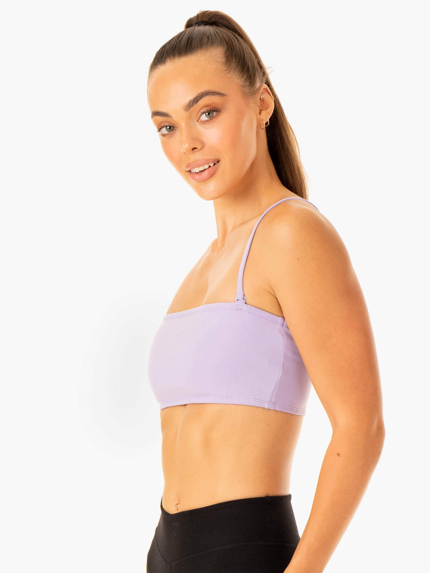 Convertible Bandeau Sports Bra for Women - Adjustable Straps & Breathable Fabric - Workout, Yoga & Running - Light Lavender Color