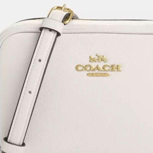 Coach Pebble Leather Mini Jamie Camera Crossbody Bag in Chalk/Gold - Stylish Women's Shoulder Purse for Everyday Use, Travel & Date Night