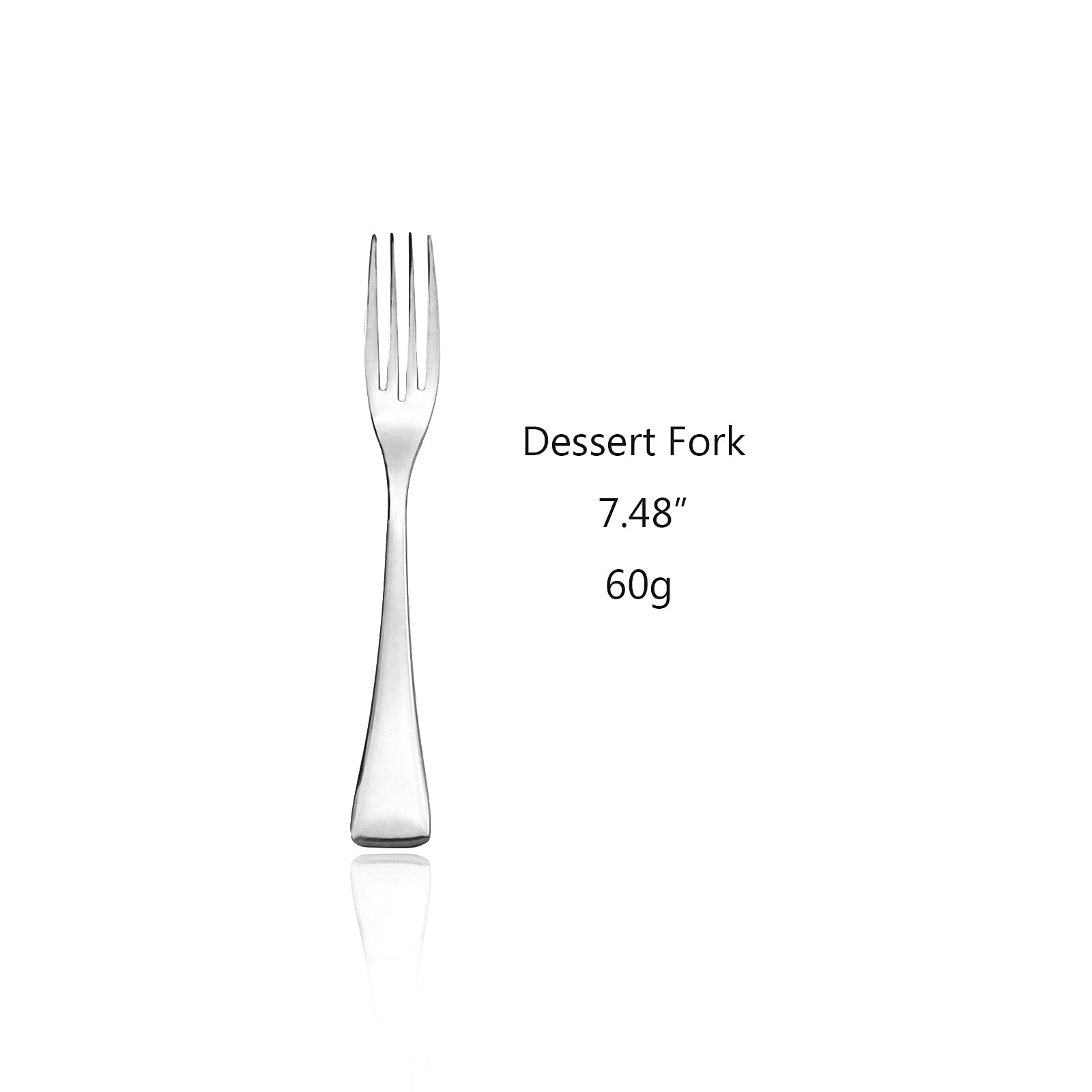 4-Piece Stainless Steel Dessert Forks Set - 18/10 Silver Salad Forks (7.48 Inches) - Perfect for Cake, Pastry, Fruit & Fine Dining Tableware