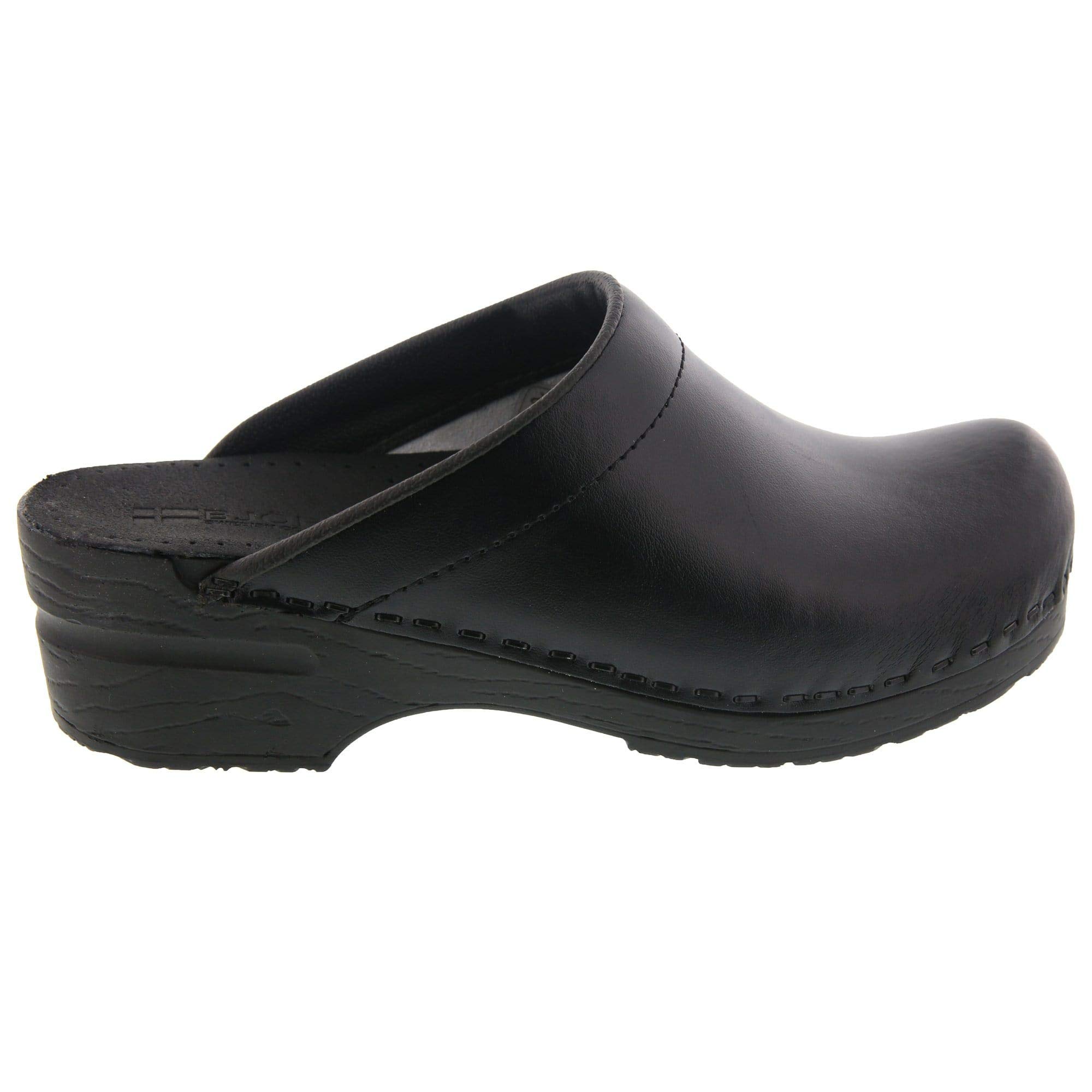 Bjork Women's Open Back Leather Clogs - Comfortable PU Slip-On Shoes for Casual Wear, Home & Office