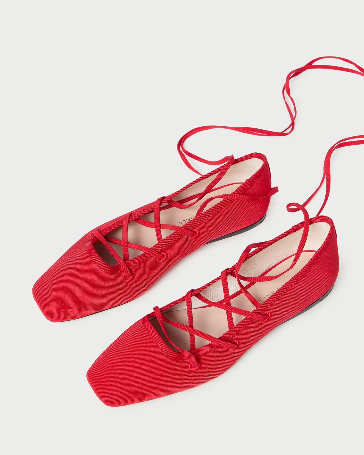 Louisa Red Lace Up Ballet Flats for Women - Comfortable & Stylish Shoes for Work, Date Night & Casual Outings