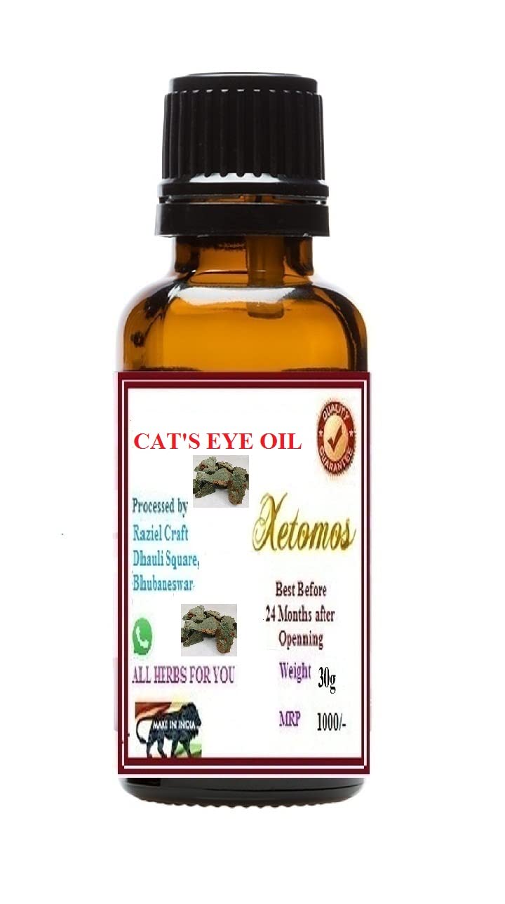 Xetomos Cat's Eye Essential Oil - 30ml Natural Aromatherapy Oil with Genuine Cat's Eye Stone for Stress Relief & Relaxation | Perfect for Meditation, Yoga, and Home Spa