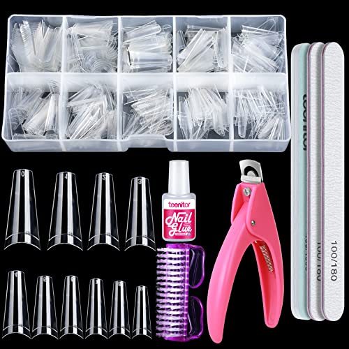 Clear Half Cover Coffin Nail Tips