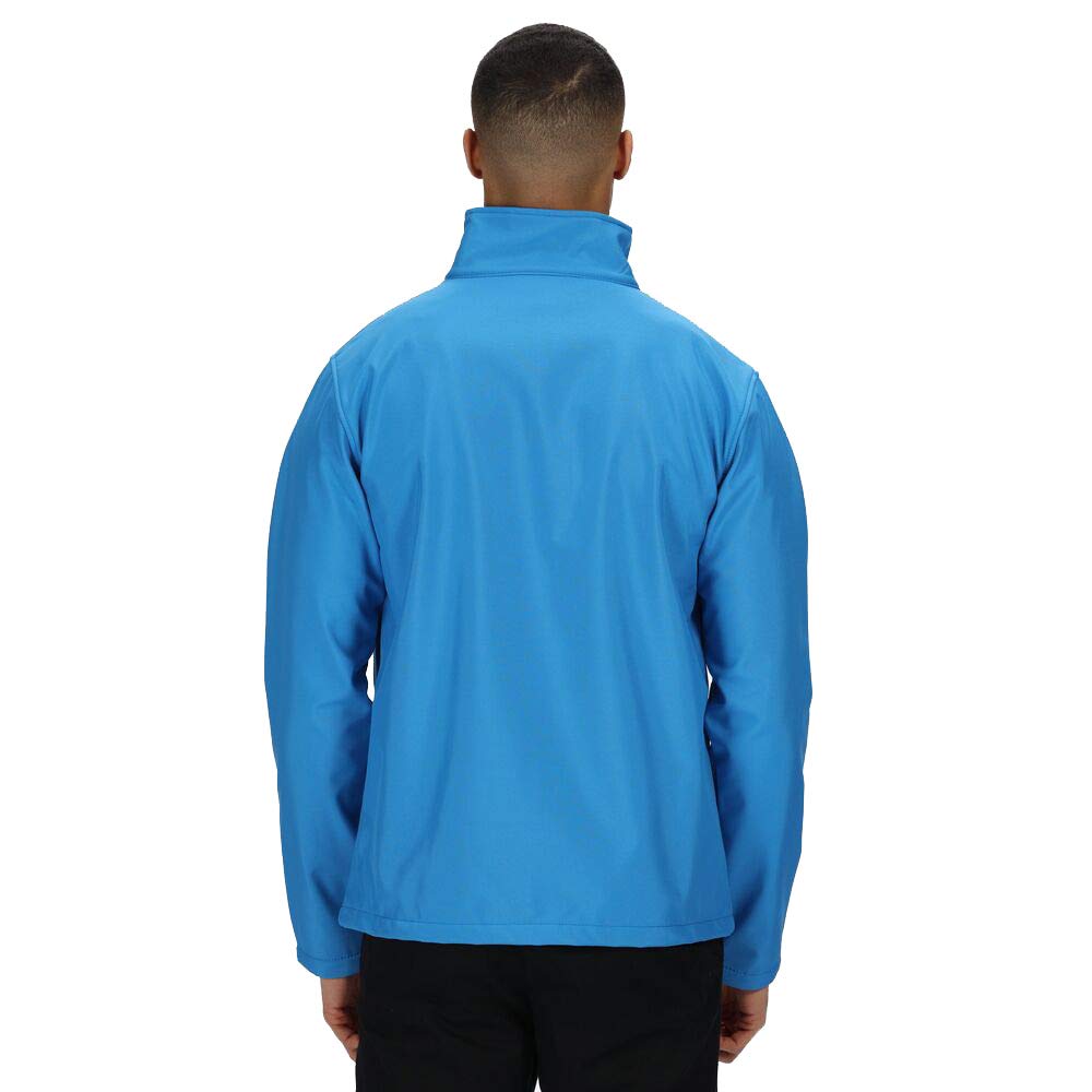 Men's Classic 3-Layer Waterproof Breathable Softshell Jacket - Navy Blue, Size M (Chest 40