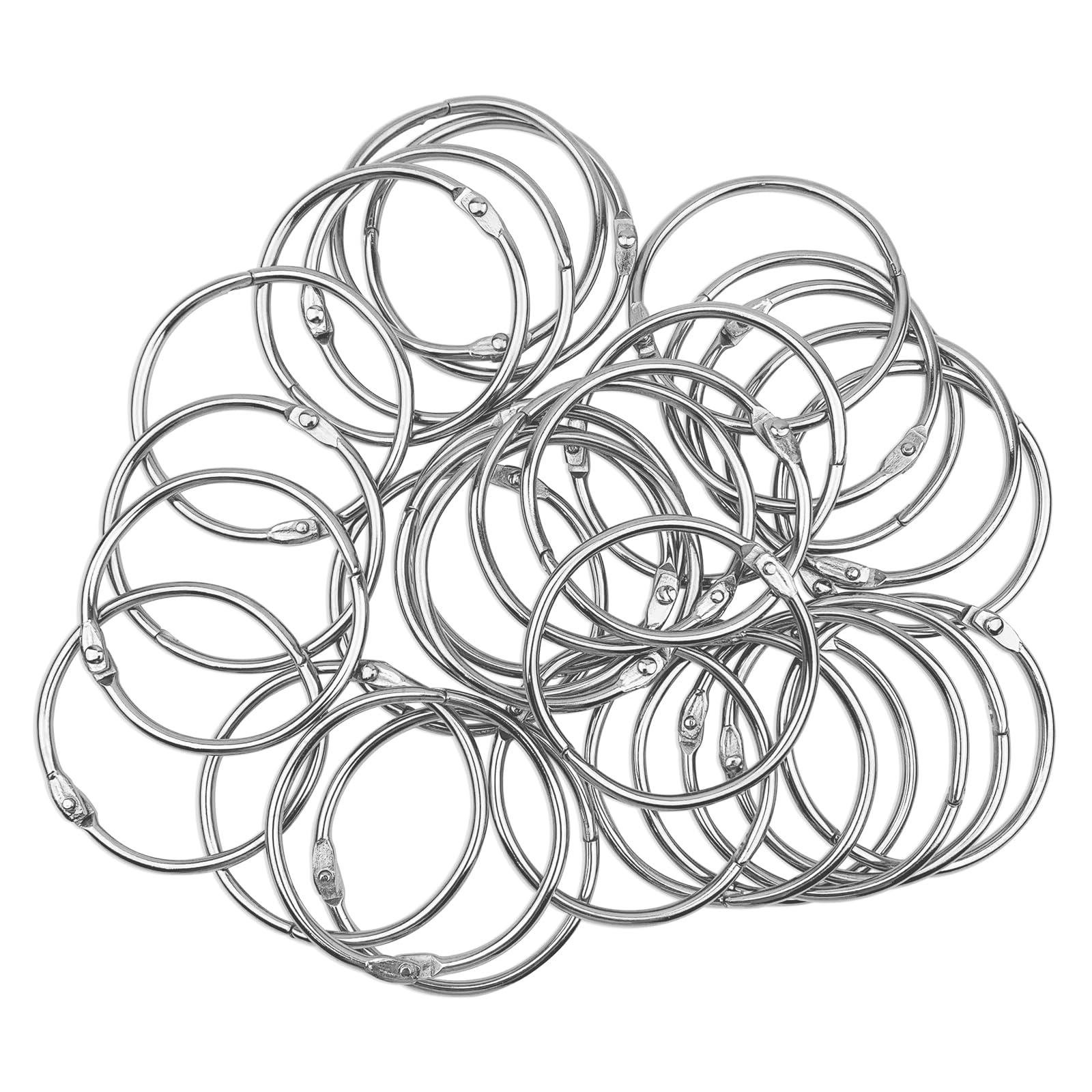 30 Pack 2 Inch Nickel Plated Steel Loose Leaf Binder Rings - Silver Keychain Key Book Rings for School, Office & Home Organization | Perfect for Notebooks, DIY Projects & Document Binding