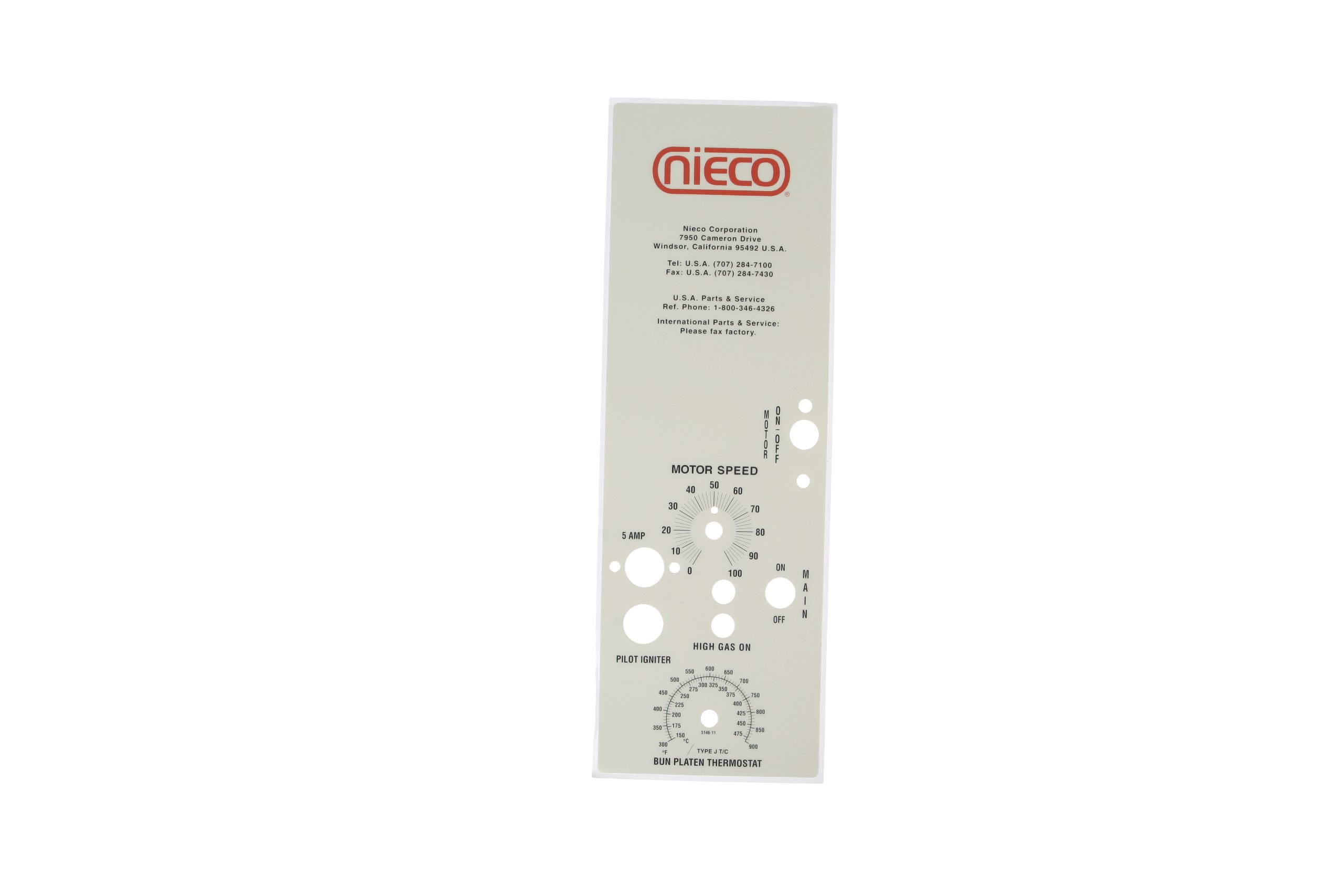 Nieco 5146-11 Control Box Label - Durable Electrical Equipment Label for Industrial Use - Perfect for Machinery, Control Panels & Electrical Systems
