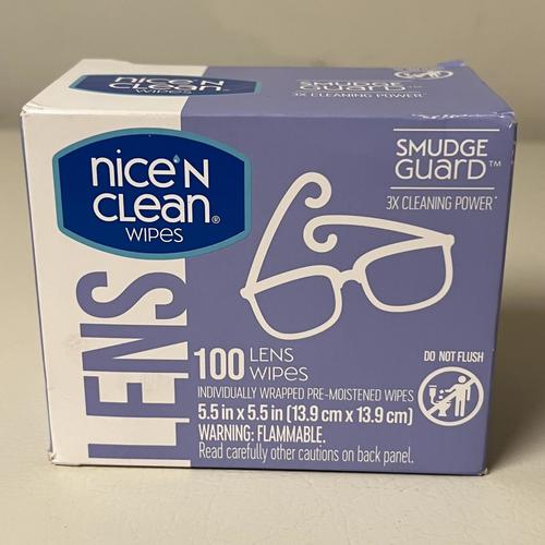 Nice 'n Clean SmudgeGuard Lens Cleaning Wipes (100 Count) | Pre-Moistened Wipes for Glasses, Sunglasses & Camera Lenses | On-The-Go Cleaning Solution