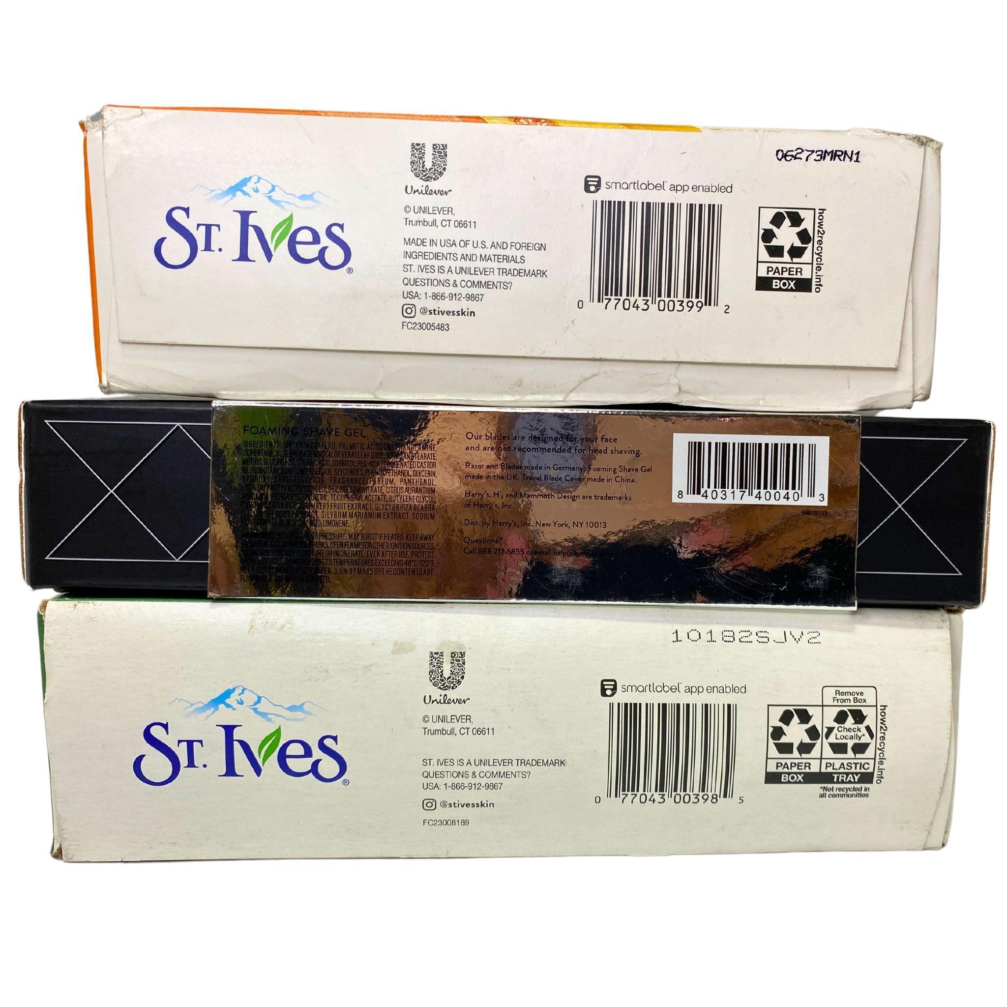 St Ives Fresh Face & Shower Me with Love Gift Set + Harry's Shave Set Assorted Mix (24 Pcs) - Perfect for Valentine's Day Gifts, Birthday Presents & Self-Care Essentials