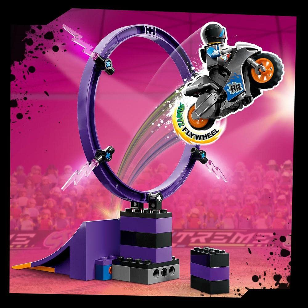 LEGO 60361 City Stuntz Ultimate Stunt Racer Challenge – 3-in-1 Stunt Playset for 1 or 2 Players with 2 Flywheel-Powered Toy Motorcycles – 2023 Building Kit for Kids – Perfect for Racing Battles & Backyard Adventure Play