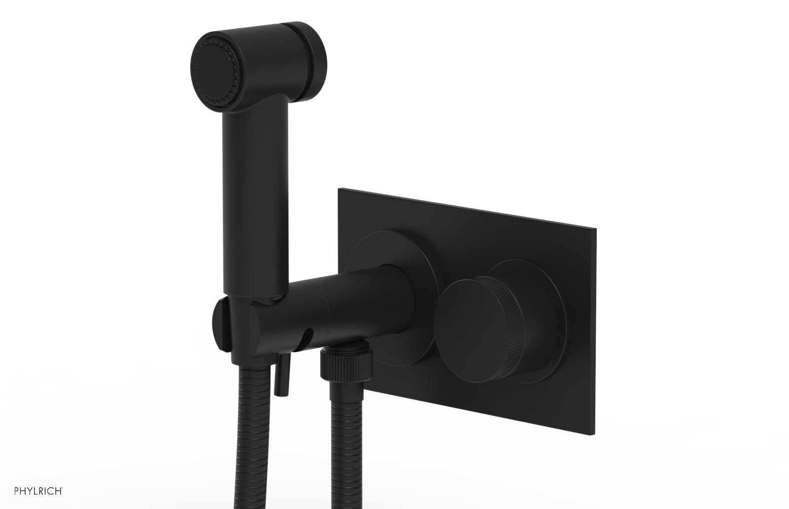 BASIC II Wall Mounted Bidet with Knurled Handle - 230mm Spray Head, 65mm Mounting Centers - Perfect for Bathroom Hygiene & Comfort