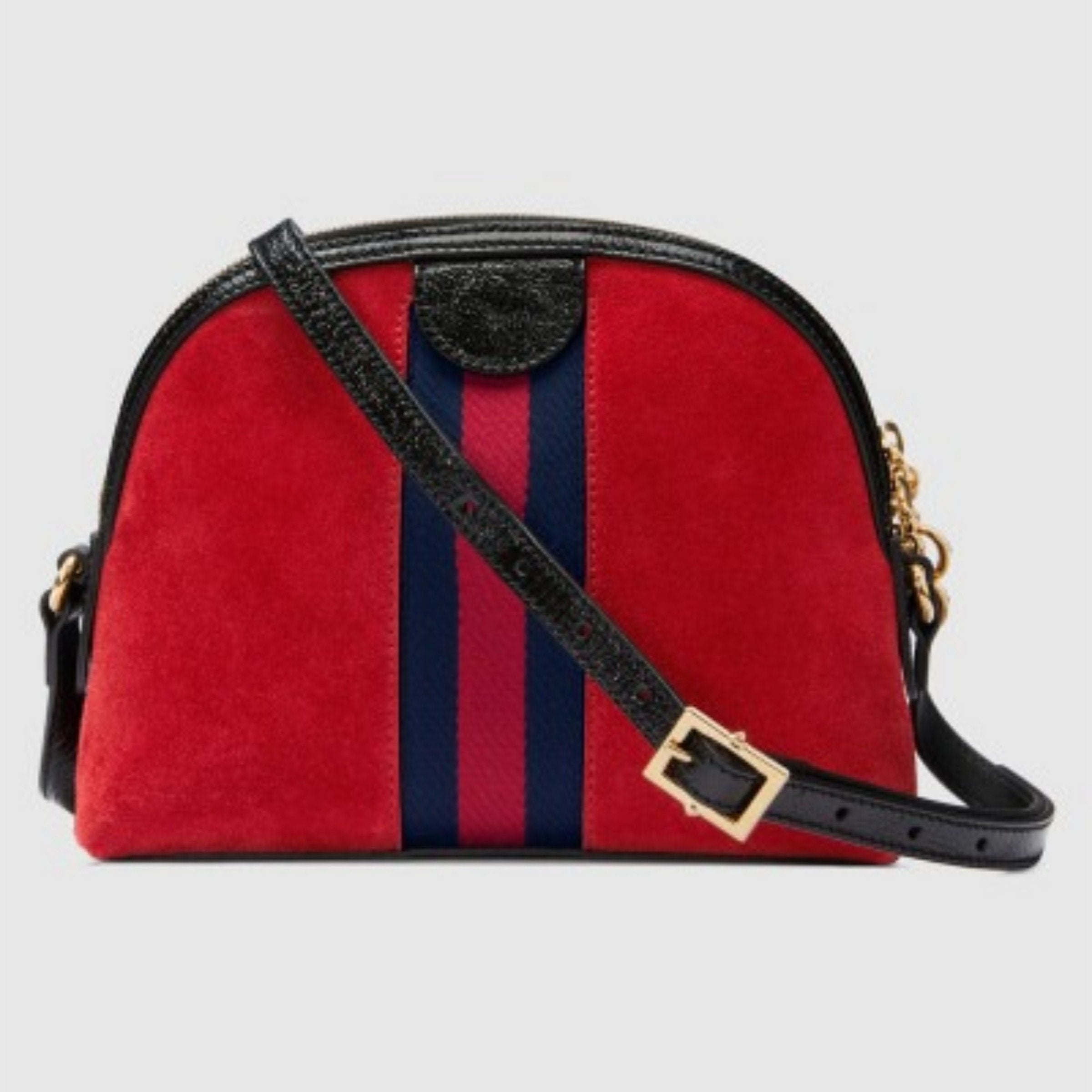 Gucci Ophidia Small Shoulder Bag in Hibiscus Red Suede - Luxury Crossbody Purse for Women, Perfect for Date Night & Evening Events