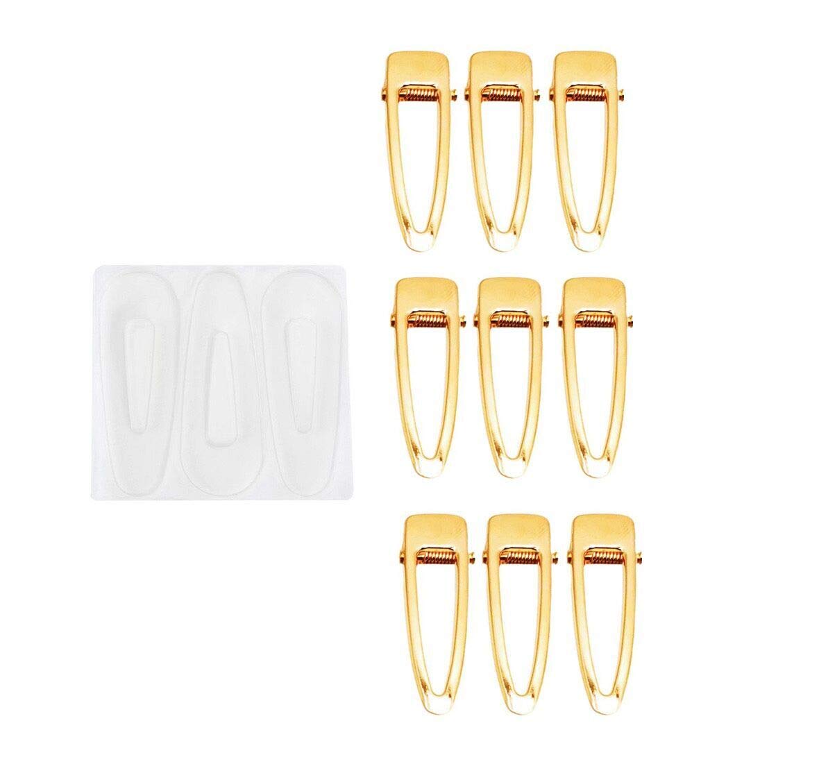 Yalulu DIY Resin Hair Barrettes Molds - Silicone Hair Clip & Jewelry Epoxy Casting Molds for Crafts (1 Mold + 9 Hair Clips #1) - Perfect for DIY Hair Accessories, Jewelry Making & Gift Projects