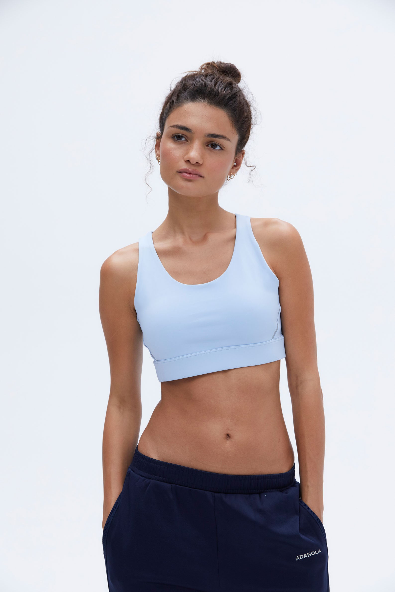 Lace Mesh Open Back Bra - Sexy Powder Blue Bralette for Women | Comfortable & Breathable Underwear for Date Night, Wedding, or Special Occasions