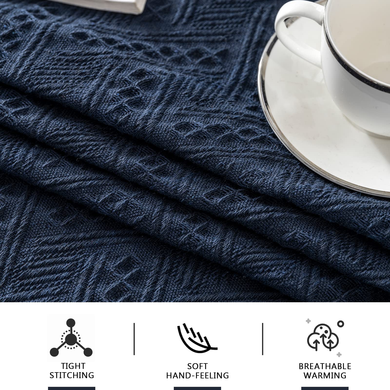 MEETSKY Navy Blue Stretchable Sofa Cover for Sectional, Reclining Loveseat, Chair & Futon - Soft, Durable & Decorative Living Room Furniture Protector (71