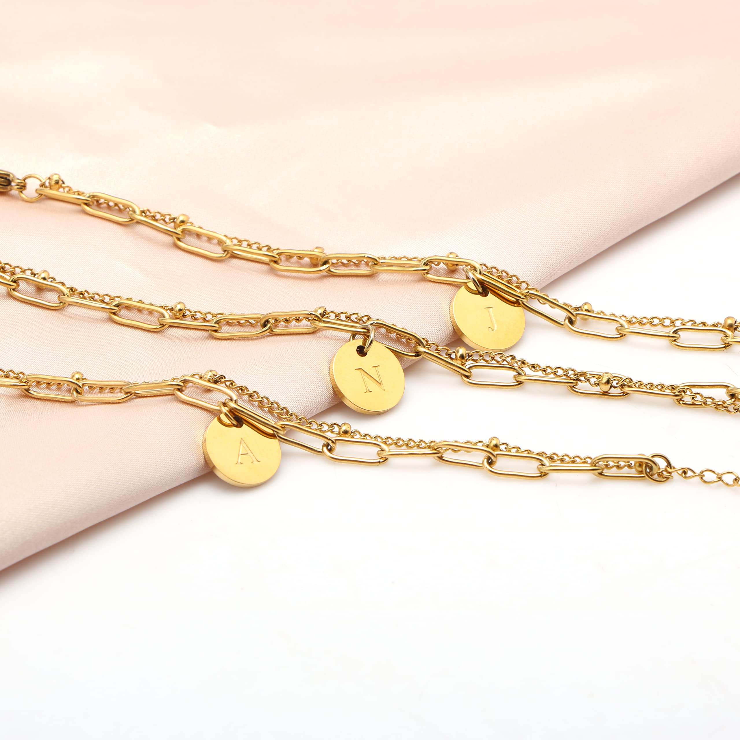 JoycuFF Matching Bracelets for Couples - Personalized A-Z Initial Charm Bracelets for Women Men, Valentine's Day, Birthday Gifts for Girlfriend, Boyfriend, Wife, Best Friend, Friendship Jewelry for Anniversaries, Engagements, and Romantic Occasions