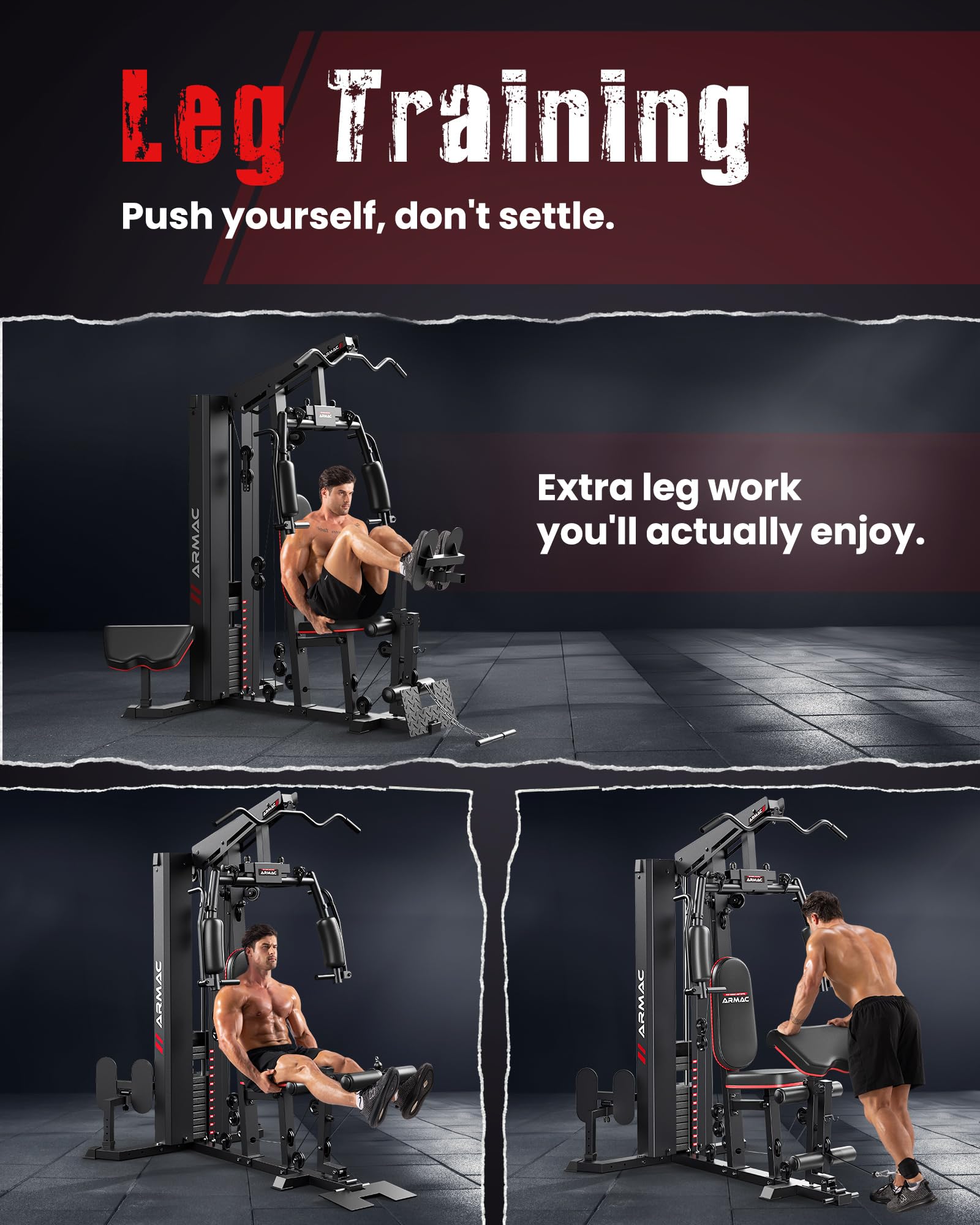 Multifunctional Home Gym Equipment - 150LBS Weight Stack Machine with Pulley System for Leg Press & Full Body Workout | Perfect for Home Fitness, Strength Training & Muscle Building