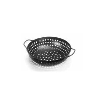 Outset 10.75 Inch Non-Stick Grill Wok Pan - Perfect for Stir-Fry, Searing & Outdoor Cooking - Ideal for Camping, BBQ & Home Kitchen Use