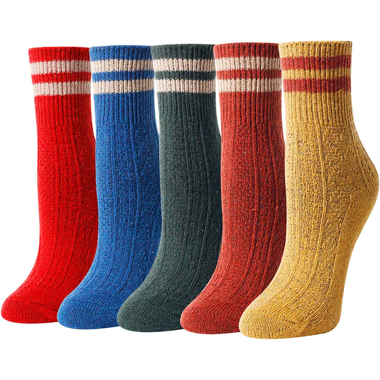 Zmart Women's Funny Vintage Wool Socks - 5 Pack Warm Winter Socks for Women | Cozy Holiday Gifts, Office Comfort & Casual Outfit Accessories